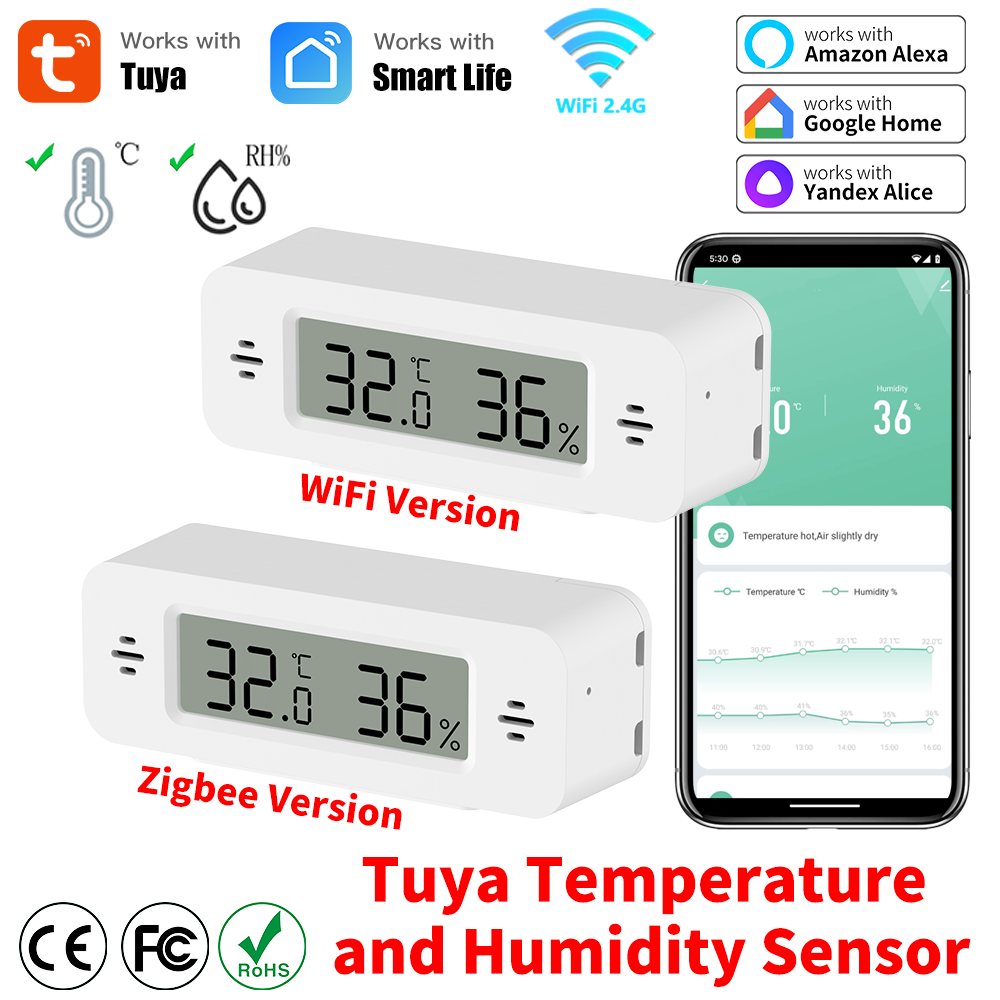 Digital Hygrometer Probe - Tuya wifi/zigbee sensor de umidade temperatura