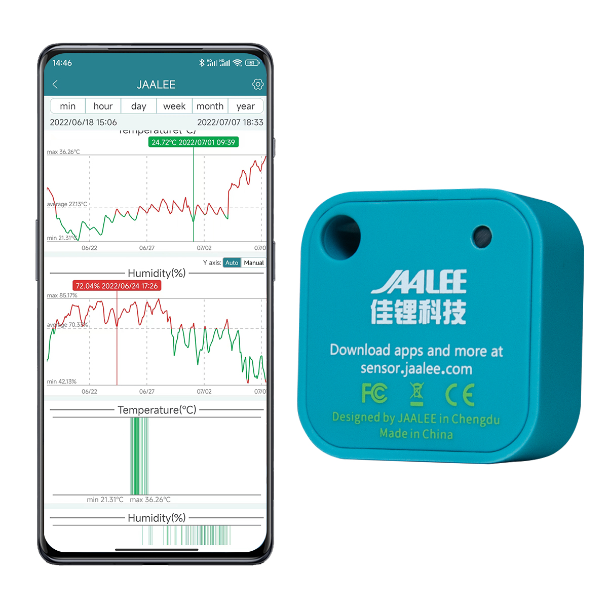 Digital Hygrometer Probe - Jaalee-termômetro/higrômetro/umidade/temperatura/vpd/termômetro/higrômetro/Logger para geladeira/freezer/geladeira