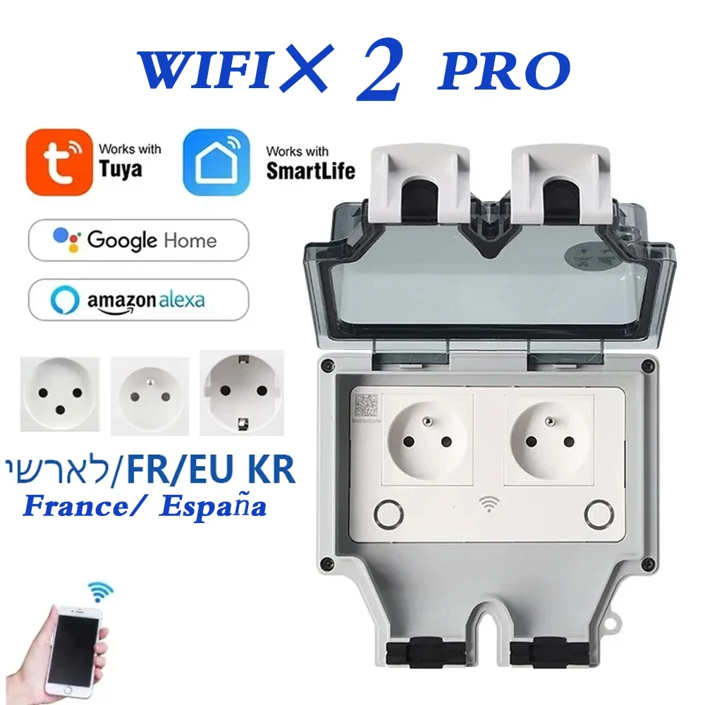 Timer Dual Outlet - Tuya tomada de parede elétrica à