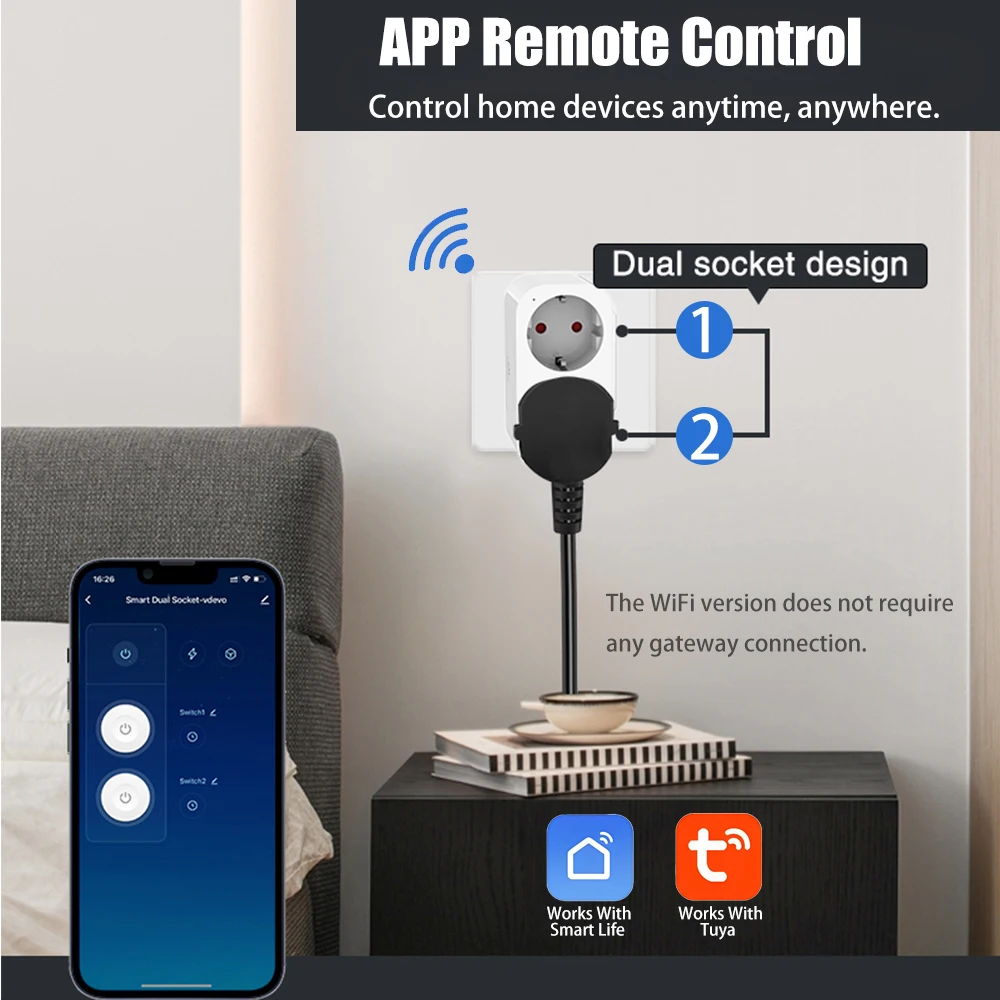 Tomada inteligente WiFi BORUID - Timer Dual Outlet avaliação e preço